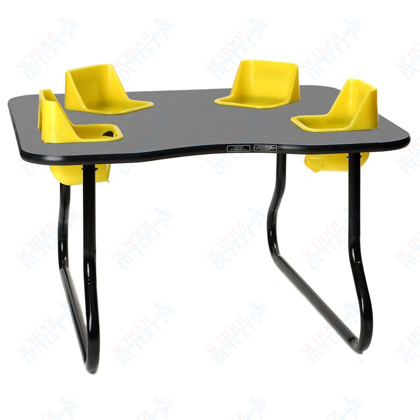 Four - Seat Kidney Toddler Table - Space Saver (27" H) (Toddler Tables TOD - TT427SS) - SchoolOutlet