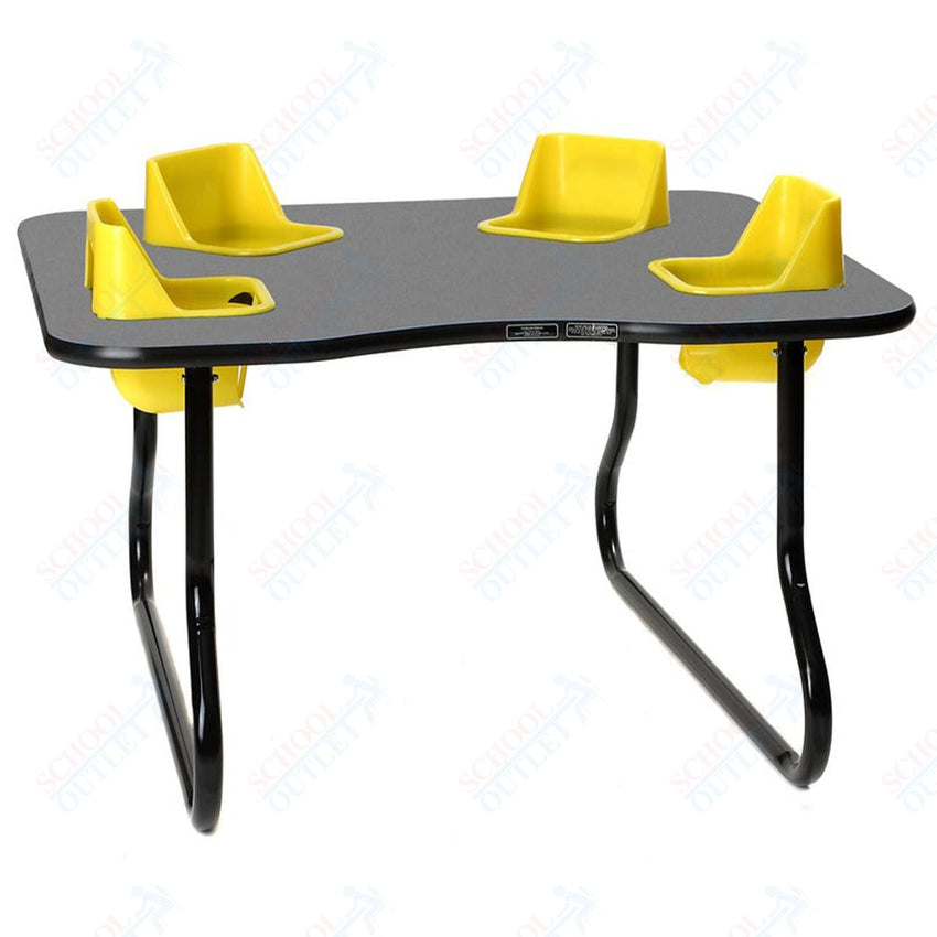 Four - Seat Kidney Toddler Table - Space Saver (27" H) (Toddler Tables TOD - TT427SS) - SchoolOutlet