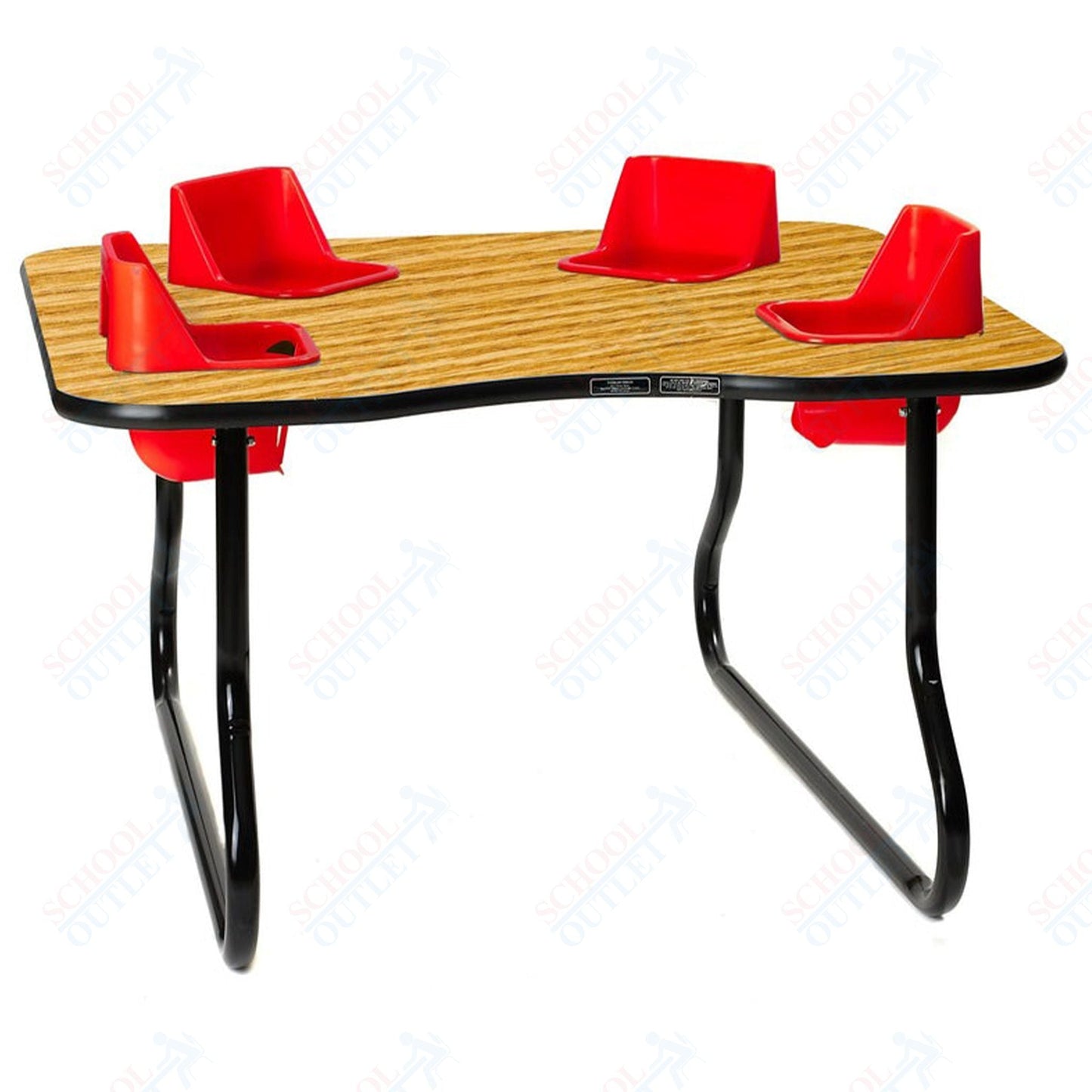Four - Seat Kidney Toddler Table - Space Saver (27" H) (Toddler Tables TOD - TT427SS) - SchoolOutlet