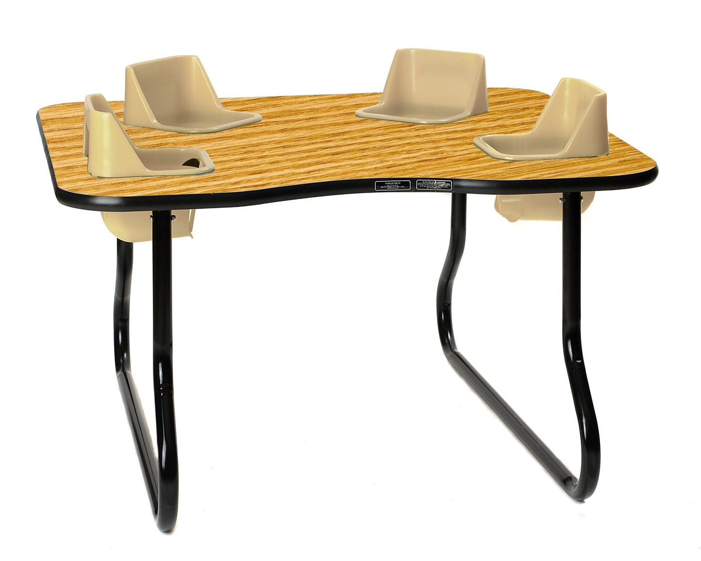 Four-Seat Kidney Toddler Table - Space Saver (27" H) (Toddler Tables TOD-TT427SS)