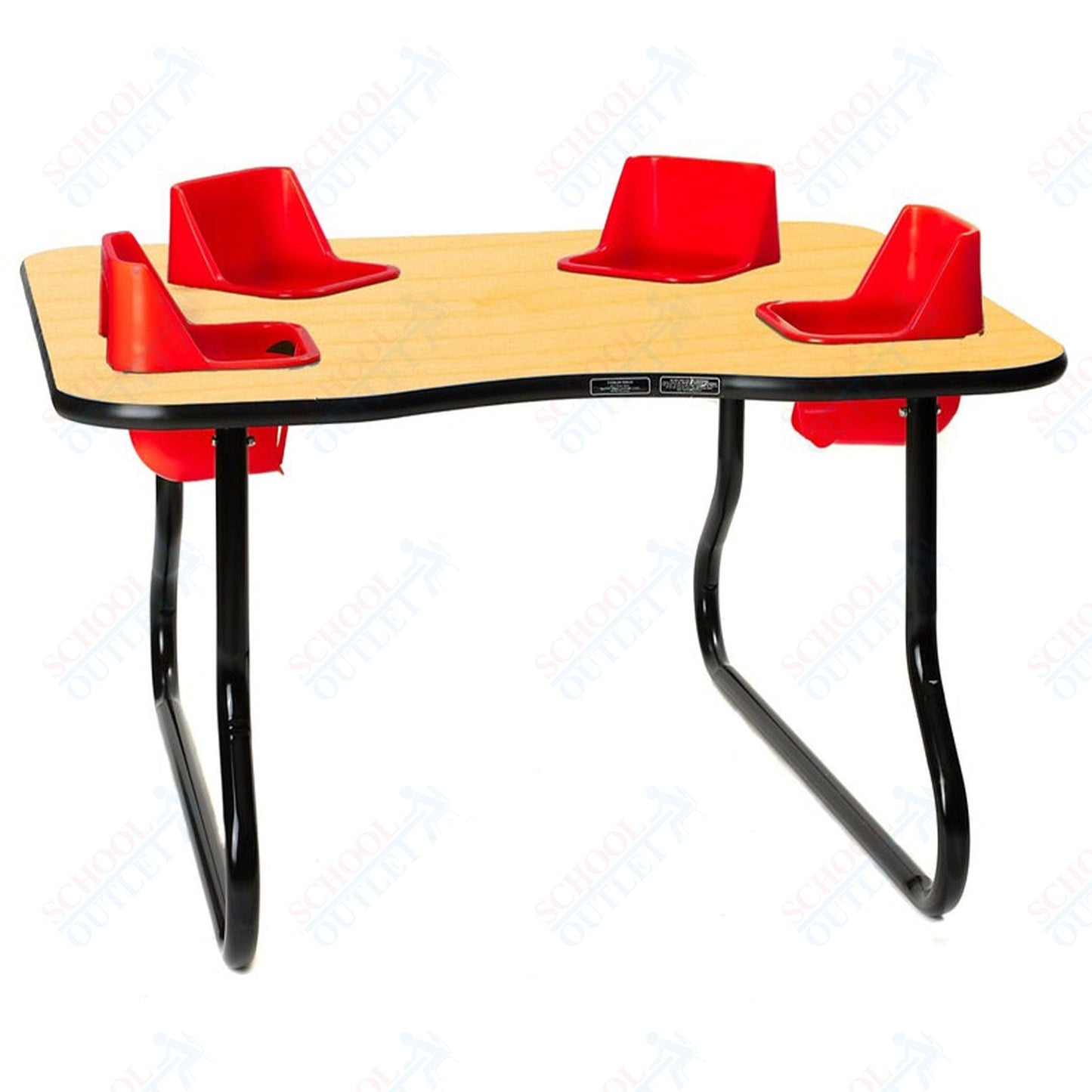 Four - Seat Kidney Toddler Table - Space Saver (27" H) (Toddler Tables TOD - TT427SS) - SchoolOutlet