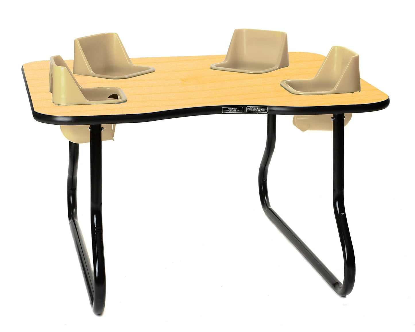 Four-Seat Kidney Toddler Table - Space Saver (27" H) (Toddler Tables TOD-TT427SS)