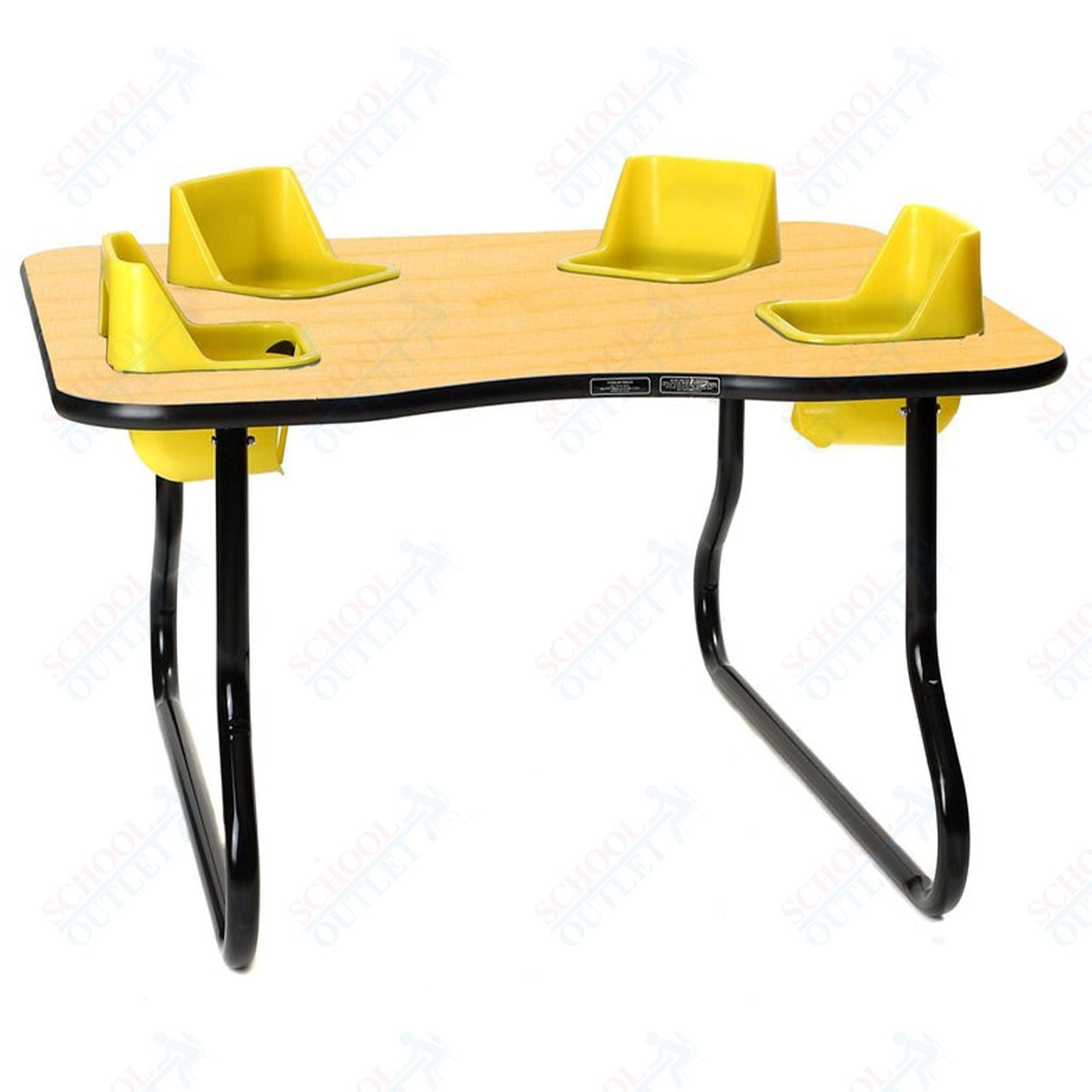 Four - Seat Kidney Toddler Table - Space Saver (27" H) (Toddler Tables TOD - TT427SS) - SchoolOutlet