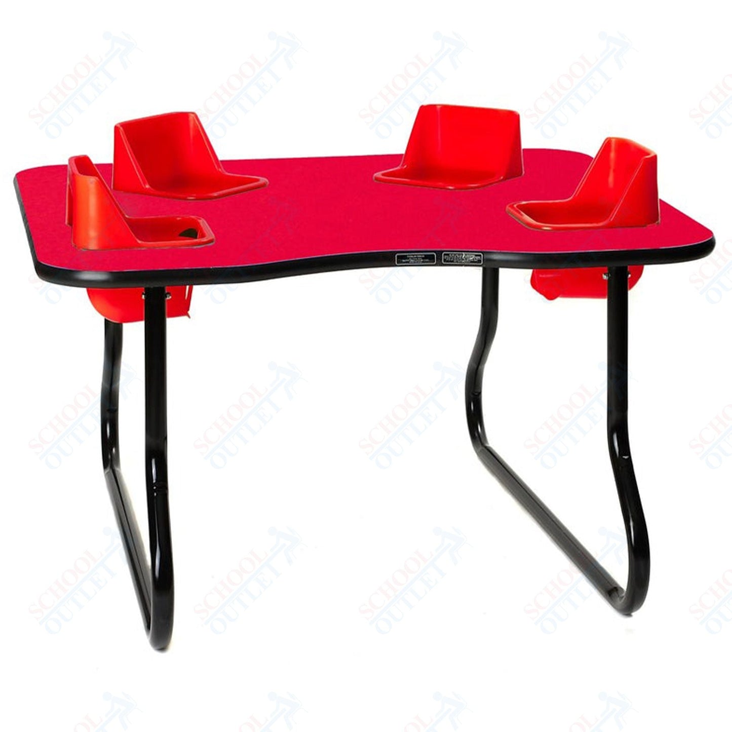 Four - Seat Kidney Toddler Table - Space Saver (27" H) (Toddler Tables TOD - TT427SS) - SchoolOutlet