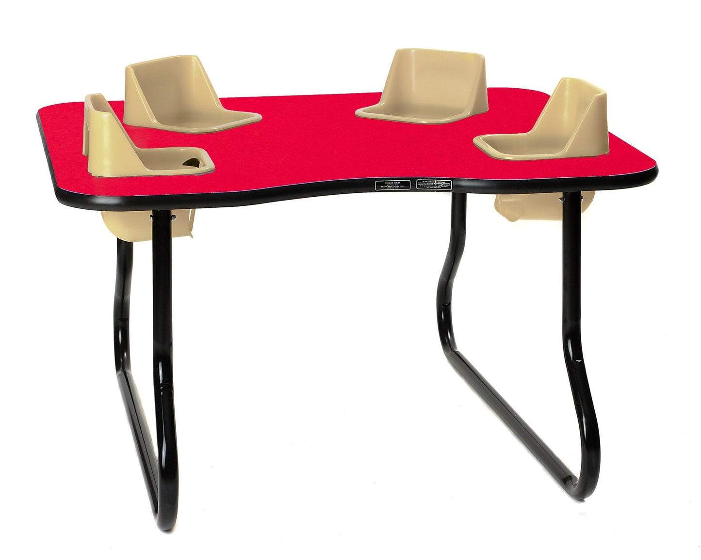 Four-Seat Kidney Toddler Table - Space Saver (27" H) (Toddler Tables TOD-TT427SS)
