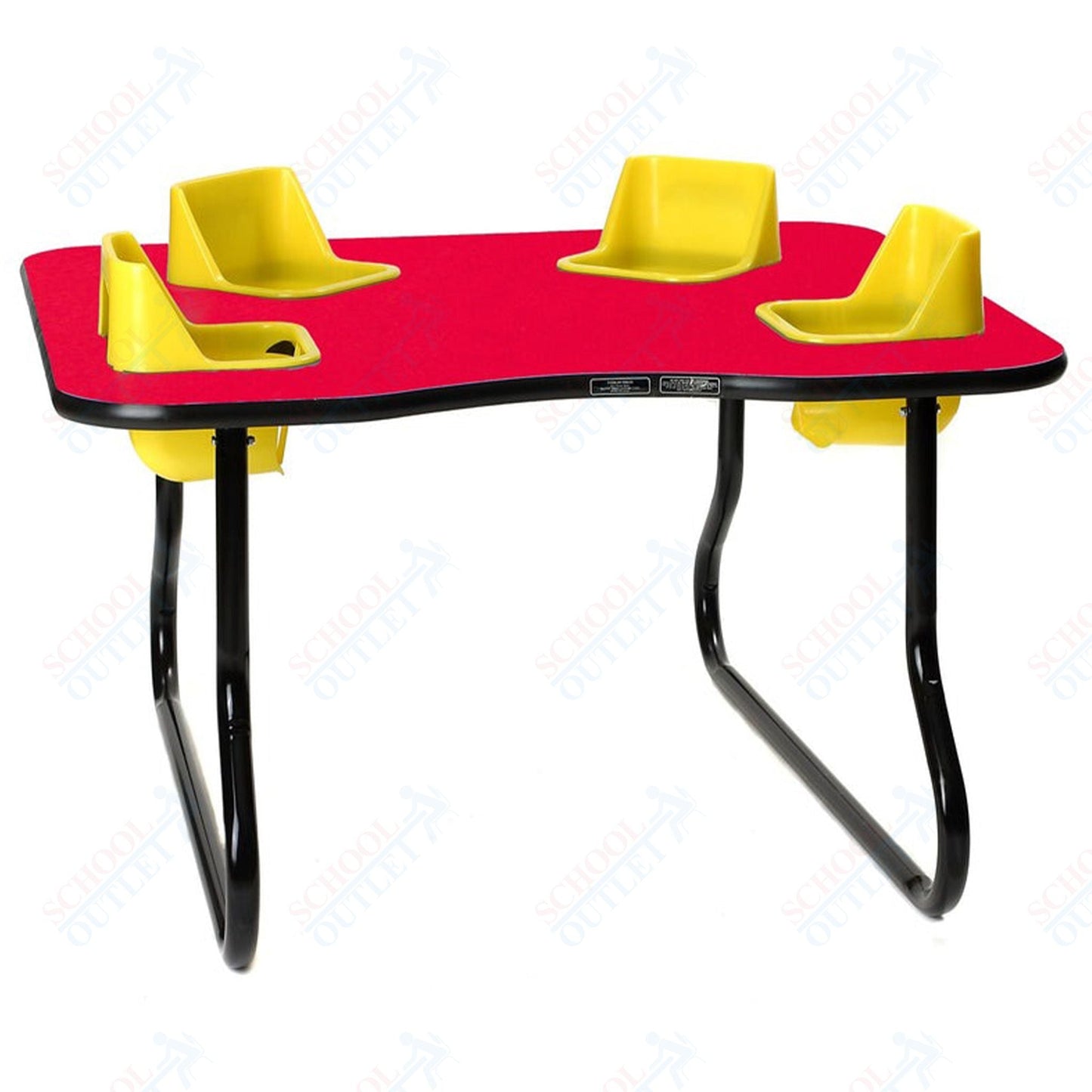Four - Seat Kidney Toddler Table - Space Saver (27" H) (Toddler Tables TOD - TT427SS) - SchoolOutlet
