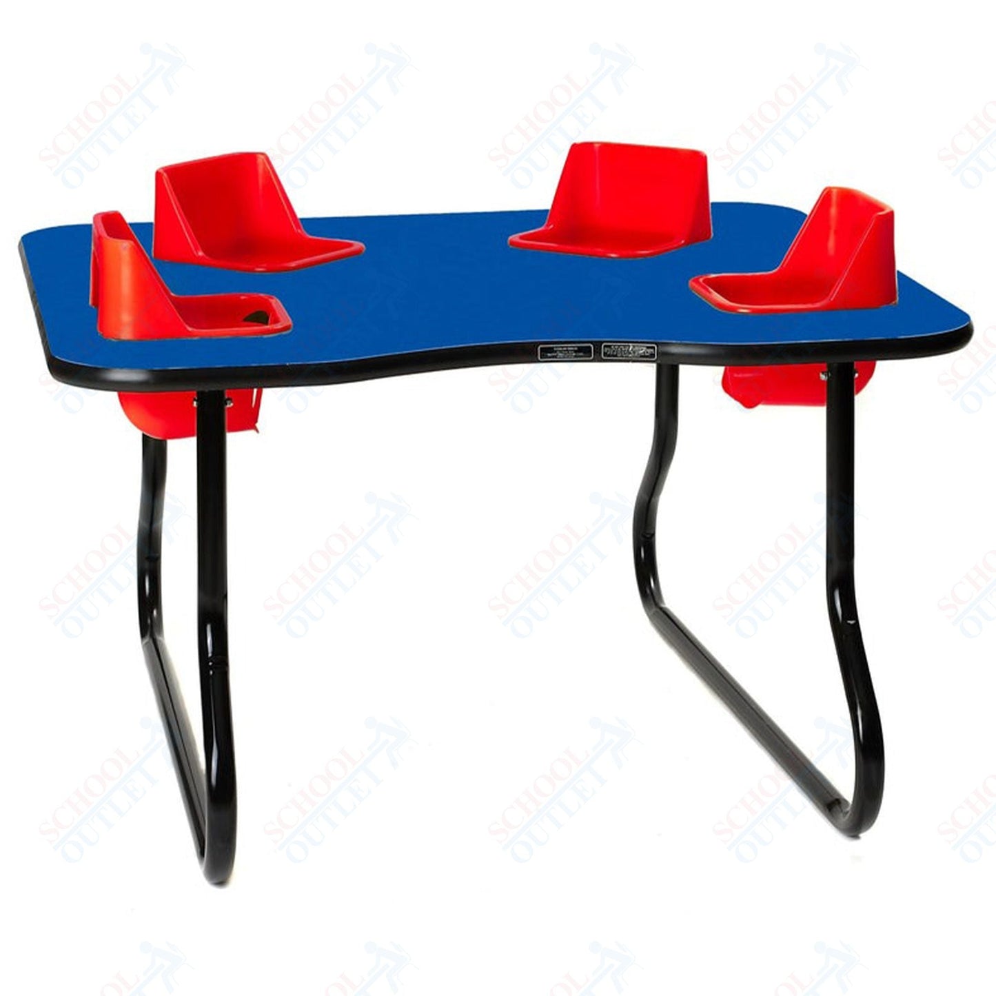 Four - Seat Kidney Toddler Table - Space Saver (27" H) (Toddler Tables TOD - TT427SS) - SchoolOutlet