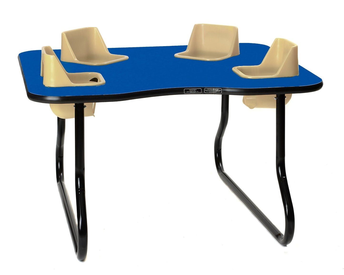 Four-Seat Kidney Toddler Table - Space Saver (27" H) (Toddler Tables TOD-TT427SS)