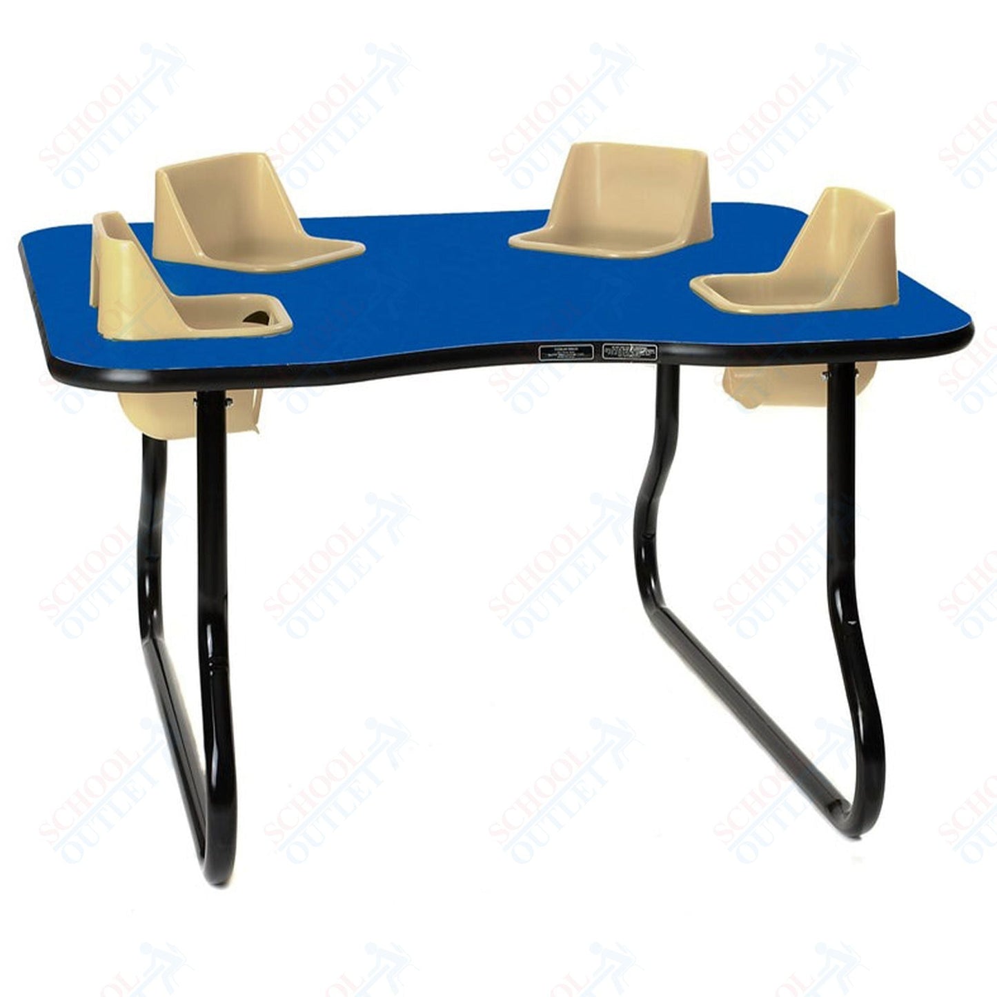 Four - Seat Kidney Toddler Table - Space Saver (27" H) (Toddler Tables TOD - TT427SS) - SchoolOutlet