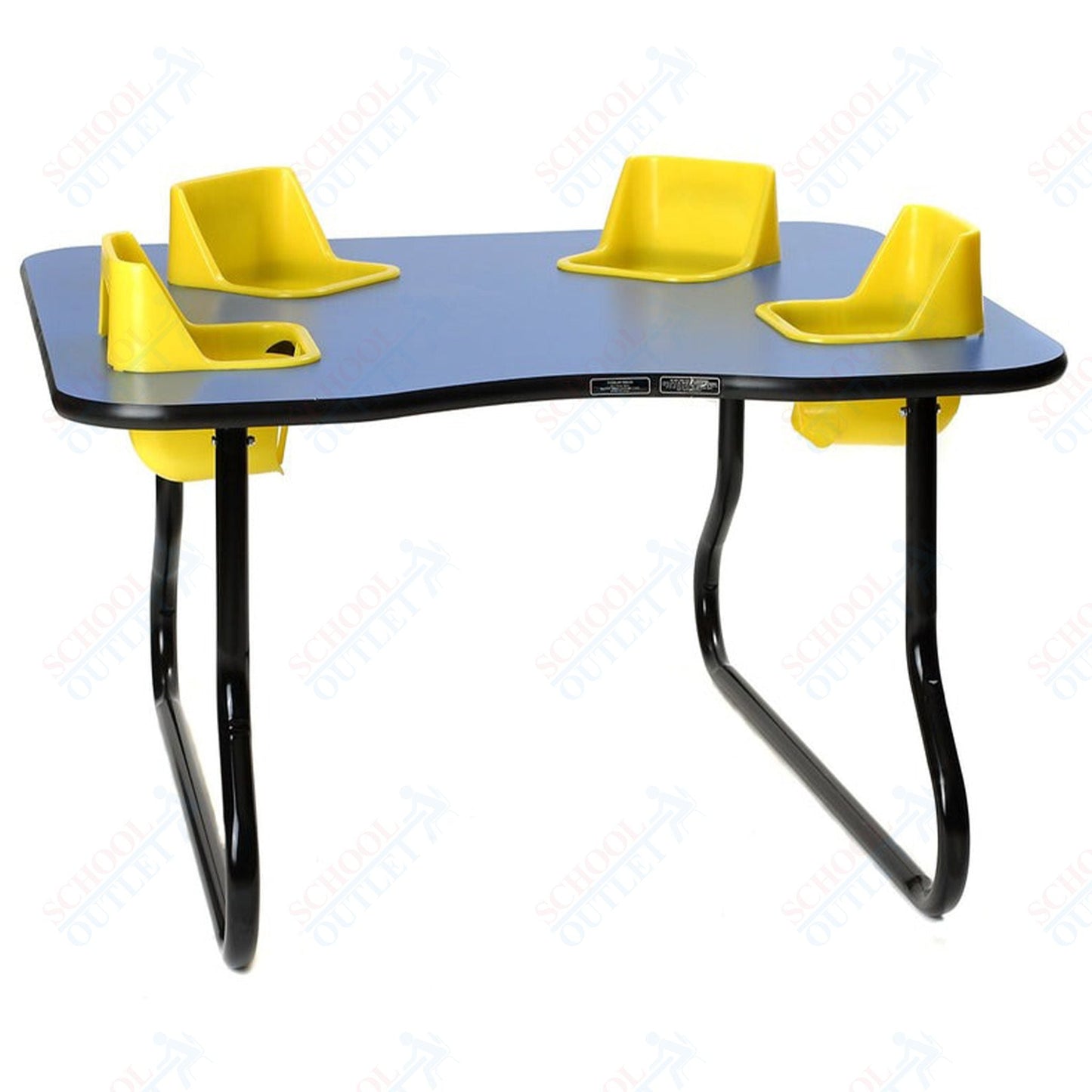 Four - Seat Kidney Toddler Table - Space Saver (27" H) (Toddler Tables TOD - TT427SS) - SchoolOutlet