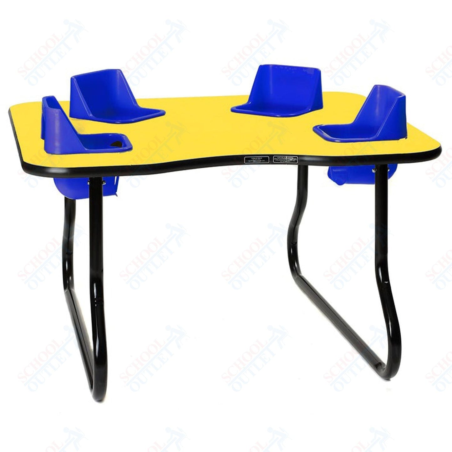 Four - Seat Kidney Toddler Table - Space Saver (27" H) (Toddler Tables TOD - TT427SS) - SchoolOutlet