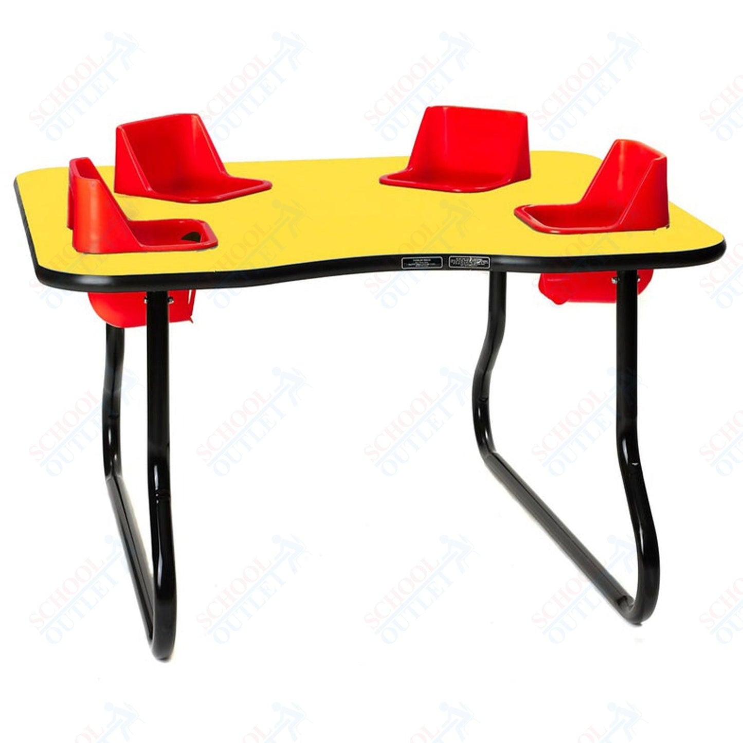 Four - Seat Kidney Toddler Table - Space Saver (27" H) (Toddler Tables TOD - TT427SS) - SchoolOutlet