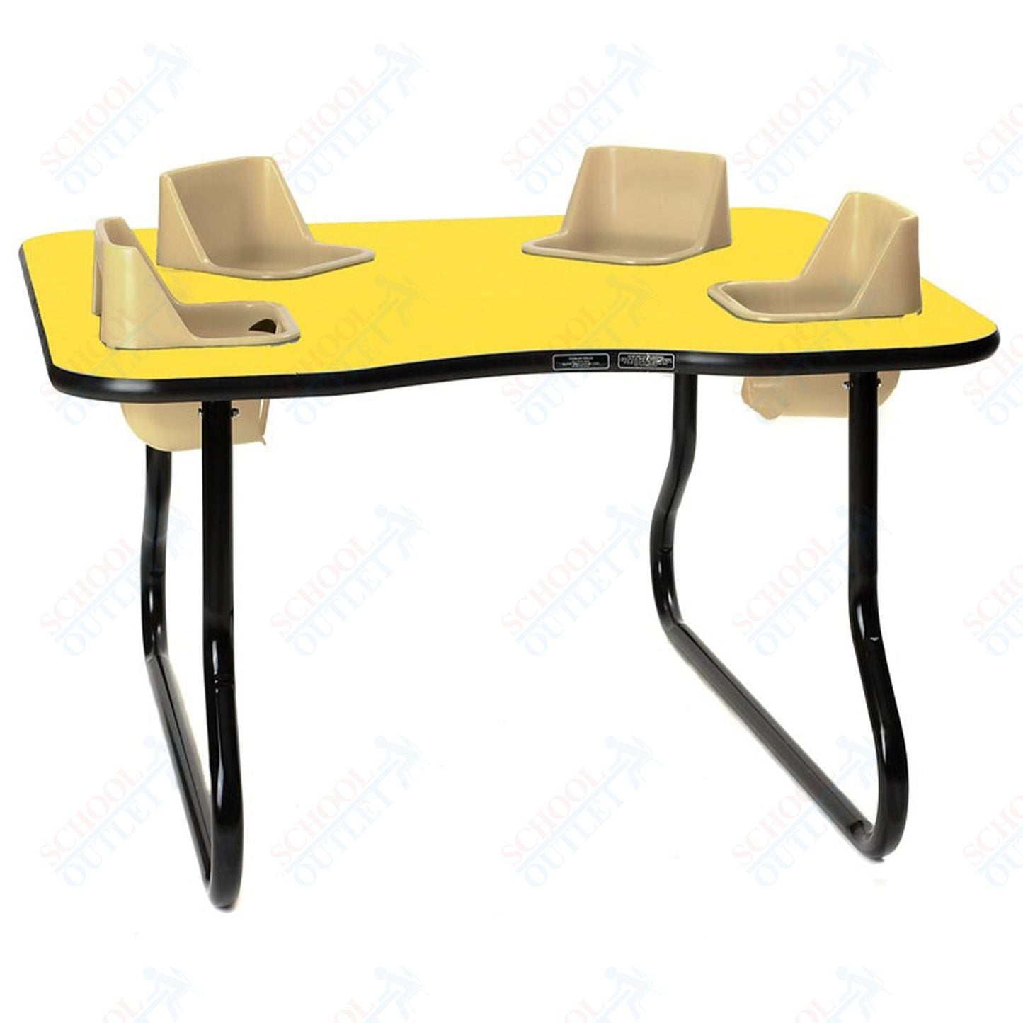 Four - Seat Kidney Toddler Table - Space Saver (27" H) (Toddler Tables TOD - TT427SS) - SchoolOutlet