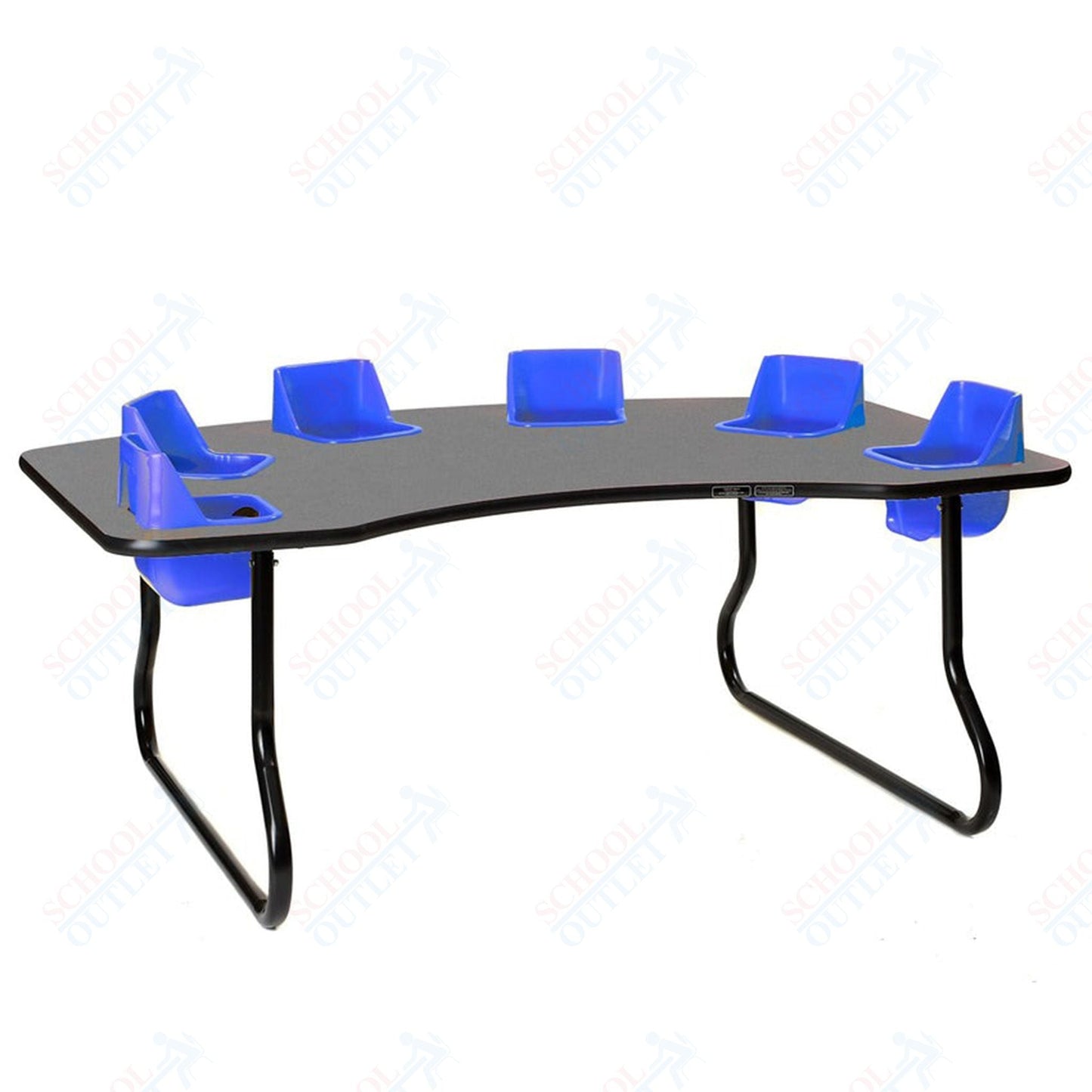 Six - Seat Kidney Toddler Table (14" H) (Toddler Tables TOD - TT614) - SchoolOutlet