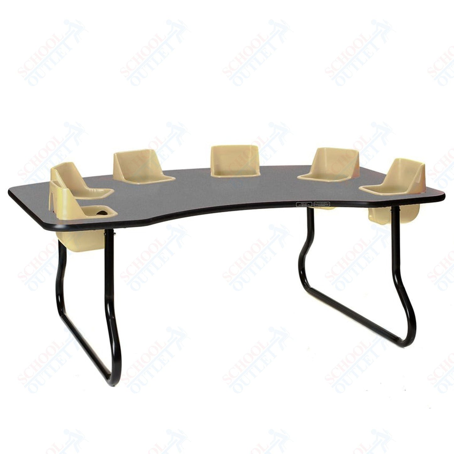 Six - Seat Kidney Toddler Table (14" H) (Toddler Tables TOD - TT614) - SchoolOutlet