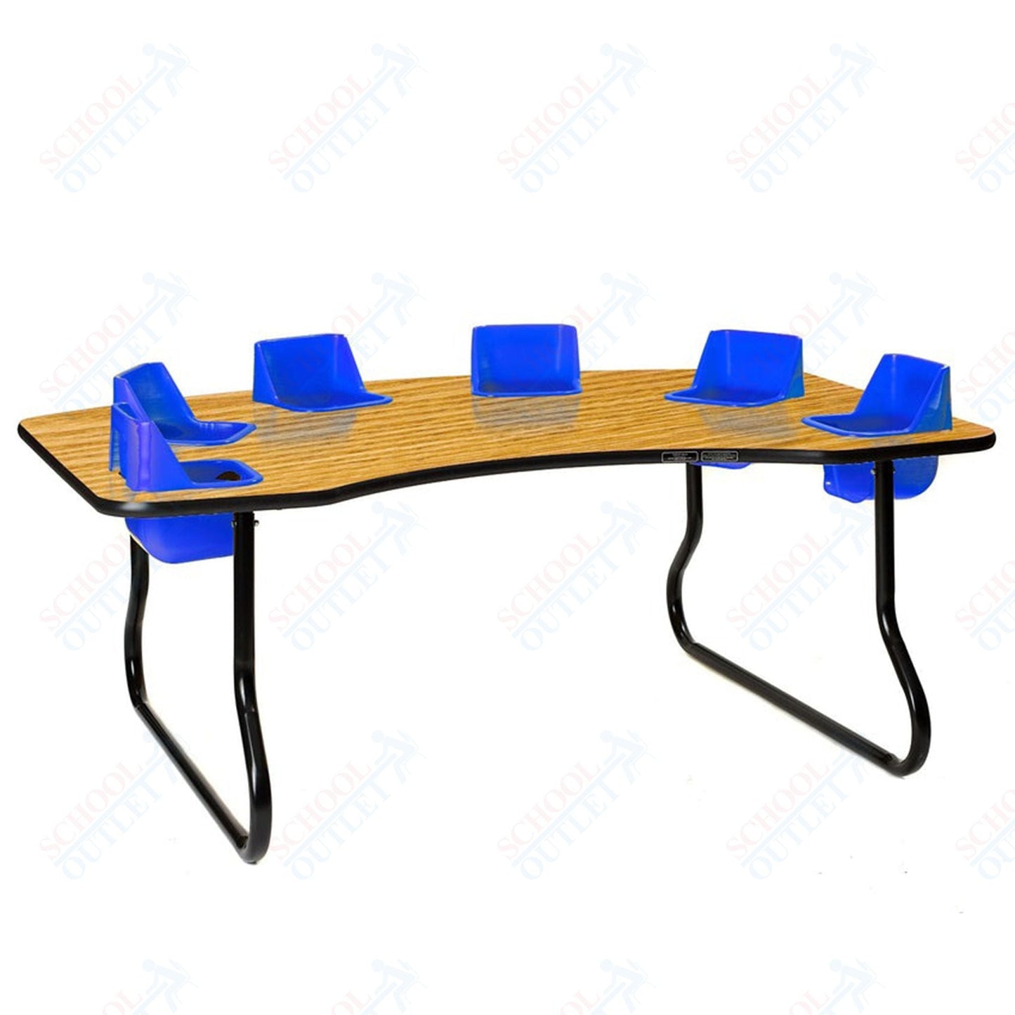 Six - Seat Kidney Toddler Table (14" H) (Toddler Tables TOD - TT614) - SchoolOutlet