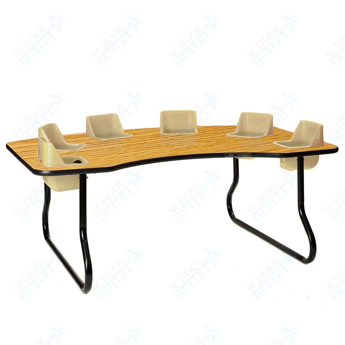 Six - Seat Kidney Toddler Table (14" H) (Toddler Tables TOD - TT614) - SchoolOutlet