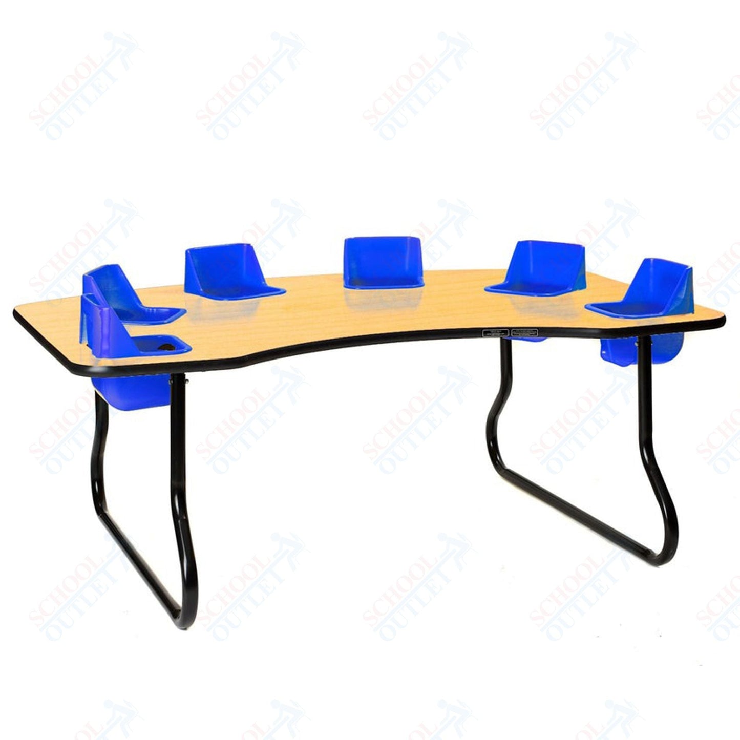 Six - Seat Kidney Toddler Table (14" H) (Toddler Tables TOD - TT614) - SchoolOutlet