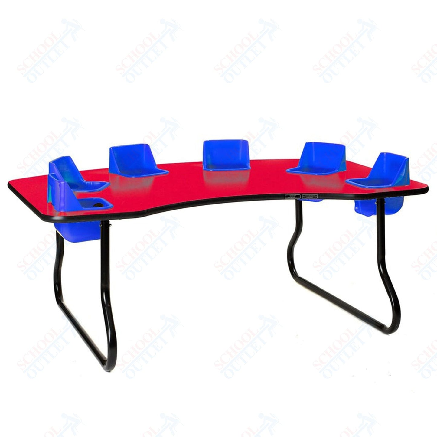 Six - Seat Kidney Toddler Table (14" H) (Toddler Tables TOD - TT614) - SchoolOutlet