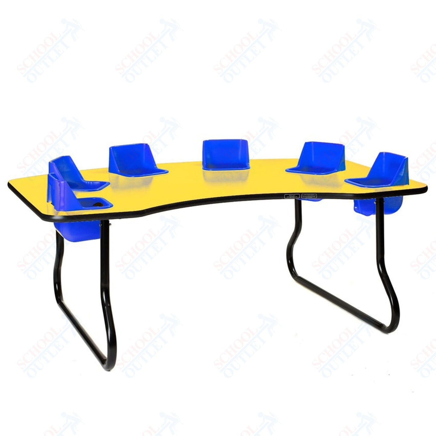 Six - Seat Kidney Toddler Table (14" H) (Toddler Tables TOD - TT614) - SchoolOutlet