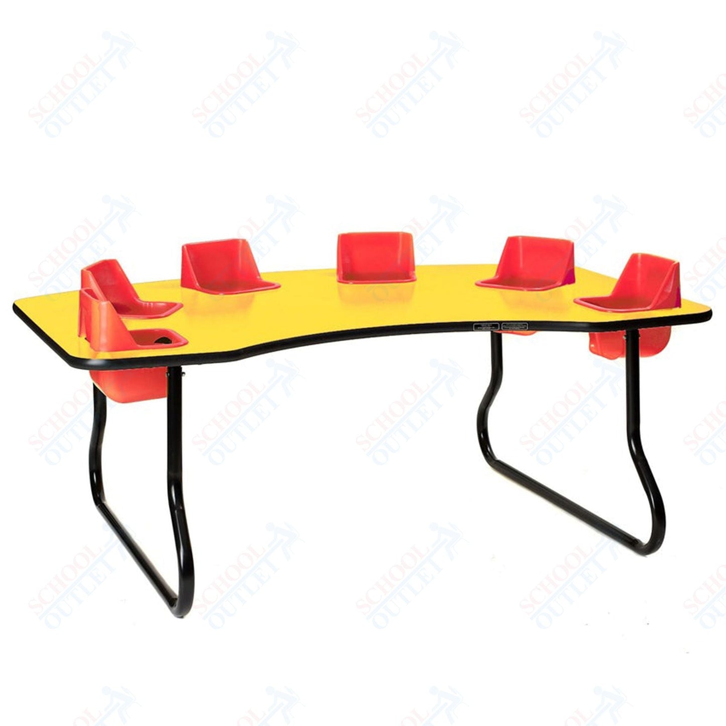 Six - Seat Kidney Toddler Table (14" H) (Toddler Tables TOD - TT614) - SchoolOutlet
