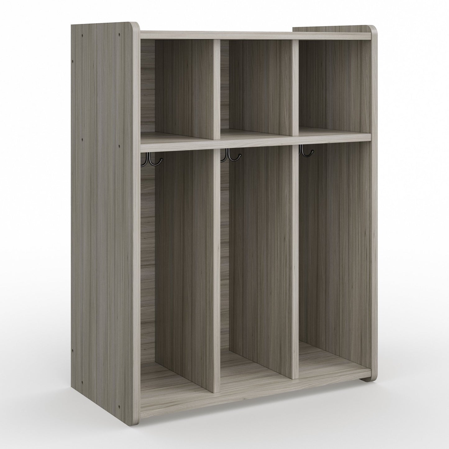 Tot Mate 3 - Section Wall Locker with Cubbies & Hooks 28"W x 15"D x 37.5"H Unassemble (TOT - TML402R) - SchoolOutlet