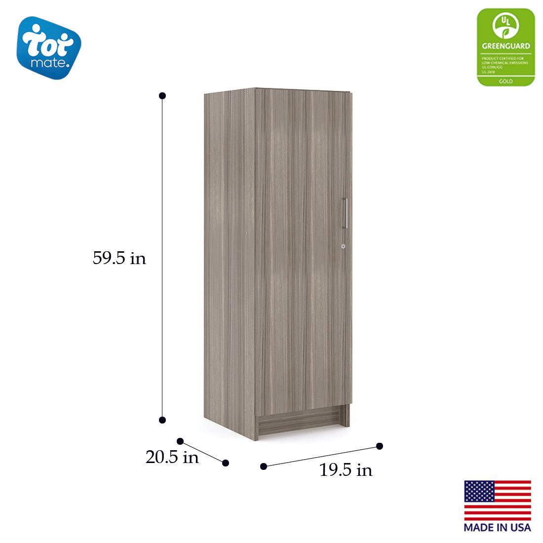 Tot Mate Heavy - Duty Locking Single Door Teacher Storage Cabinet 19.5"W x 20.5"D x 59.5"H Assembled (TOT - TM2084A) - SchoolOutlet