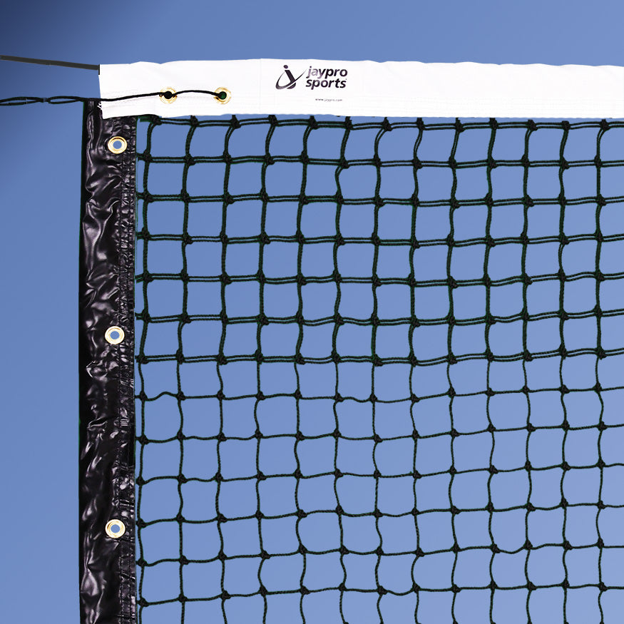 Jaypro Sports Tournament Tennis Net 41 ft. 7" L x 42" H Black 3mm Polyethylene Mesh (JPS-TTN-3)
