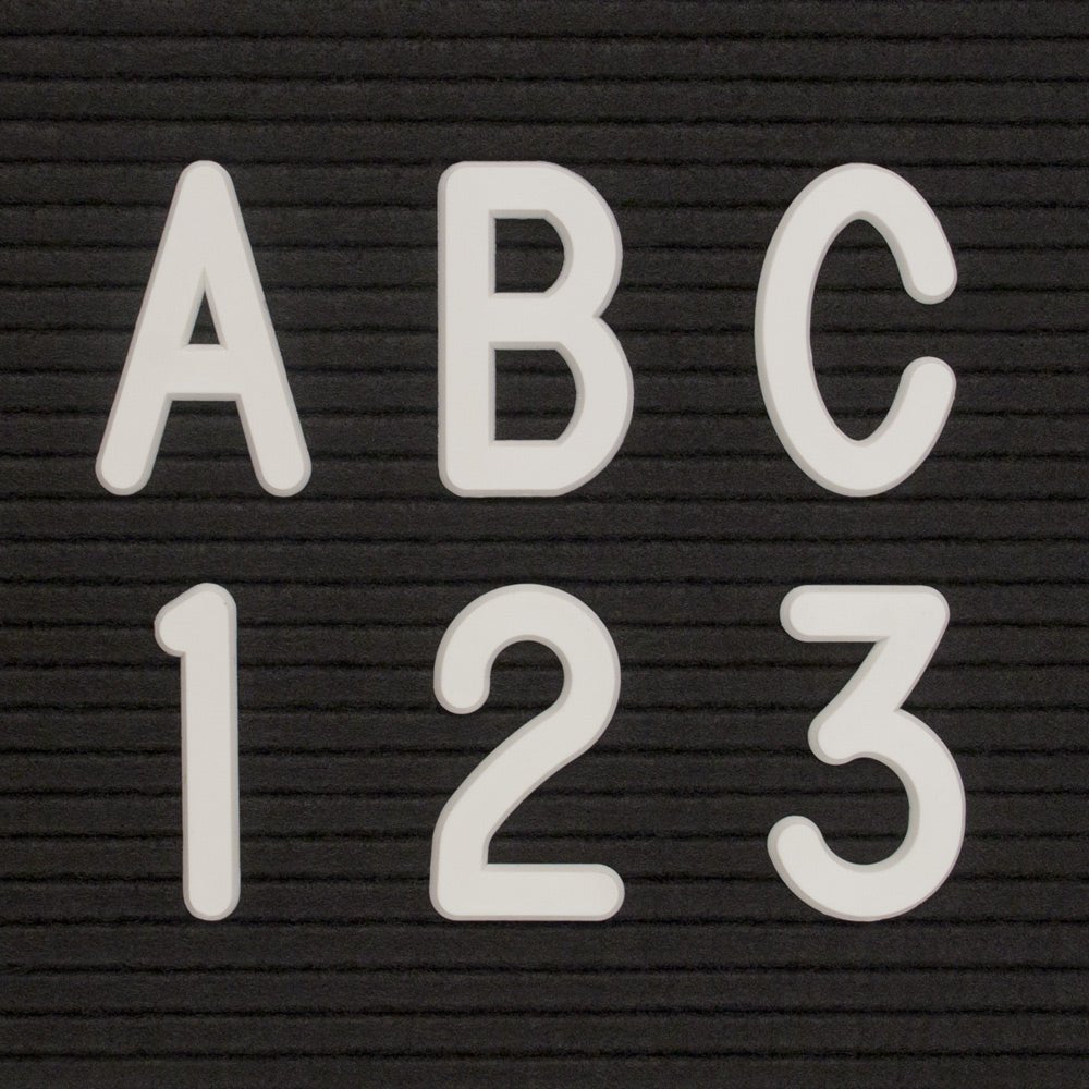 United Visual Plastic Letter Box Set w/ Helvetica Letters, 2" J14 (UVP - UV52310) - SchoolOutlet