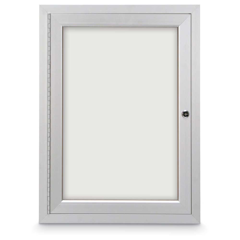 United Visual Outdoor Enclosed Dry Erase Board w/ One Door, 18" W x 24" H (UVP - UV850W) - SchoolOutlet