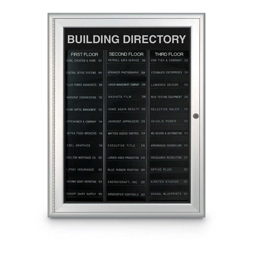 United Visual Directory Board w/ Radius Frame, 27" W x 34" H (UVP - UVNDADR150) - SchoolOutlet