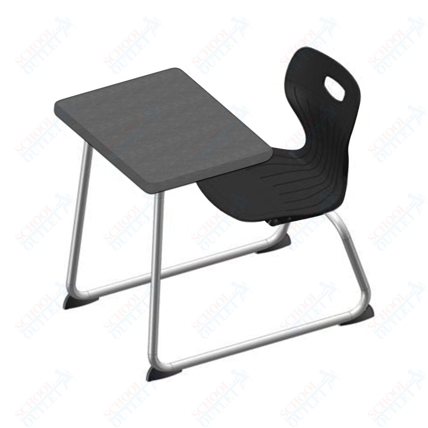 USA Capitol Euroflex 16" Seat Height Sled Combo Desks with Hard Palstic Top, no Bookrack (USC - 3006HP) - SchoolOutlet