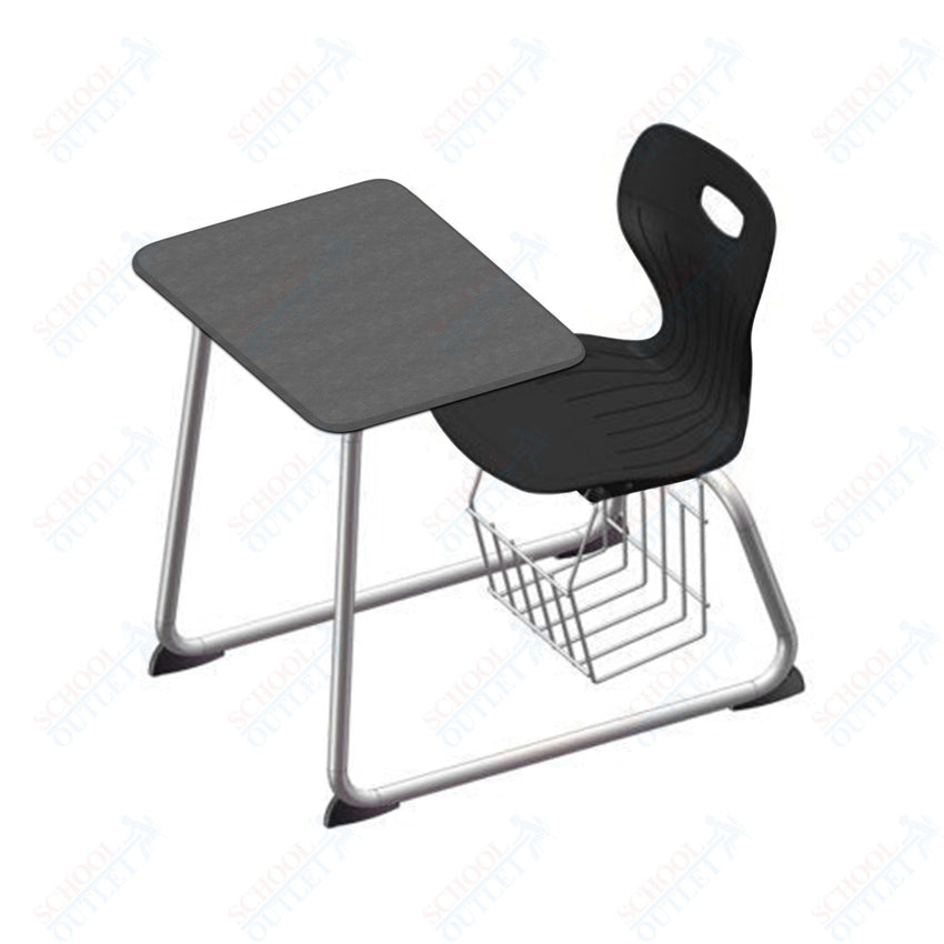 USA Capitol Euroflex 16" Seat Height Sled Combo Desks with Book Basket Hard Palstic Top (USC - 3016HP) - SchoolOutlet