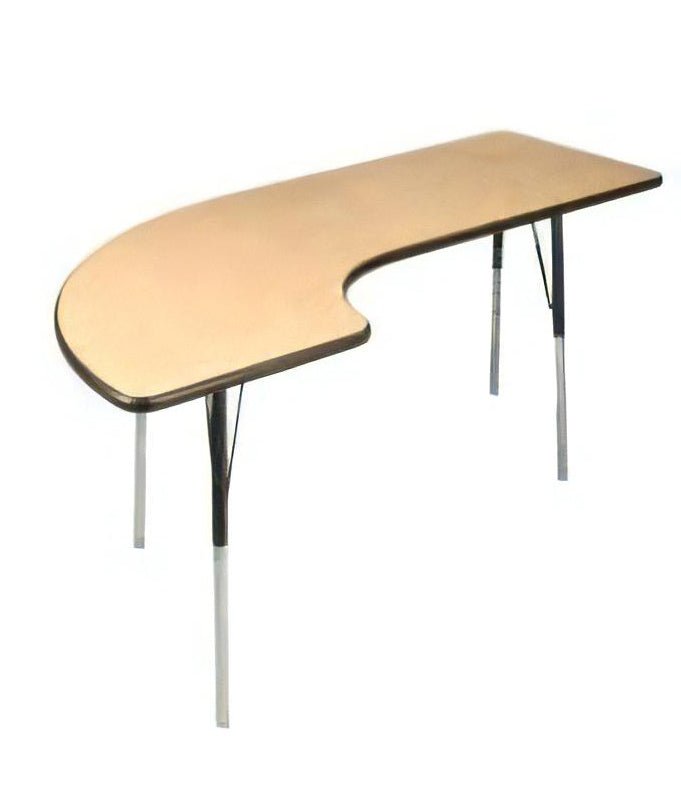 USA Capitol 36" x 72" Half Horseshoe Right Side Activity Table Adjustable Height 23" - 31" (3672HHSSE) - SchoolOutlet