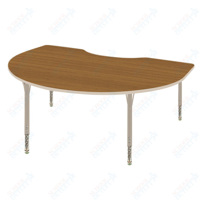 USA Capitol 48" x 72" Kidney Activity Table Adjustable Height 23" - 31" (4872KSE) - SchoolOutlet