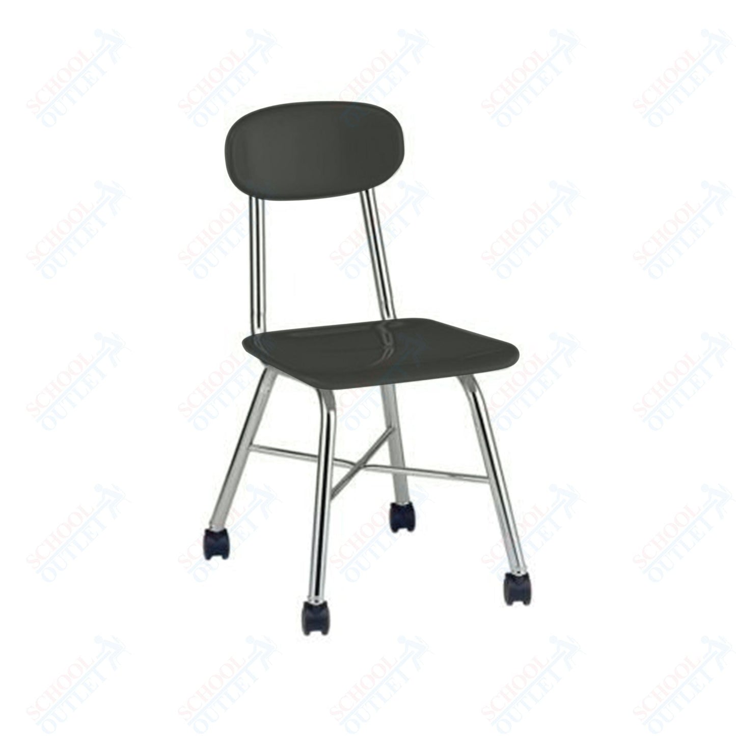 USA Capitol Legacy H - Frame 17.5" Hard Plastic Chair with Cross Brace and Casters (517C) - SchoolOutlet