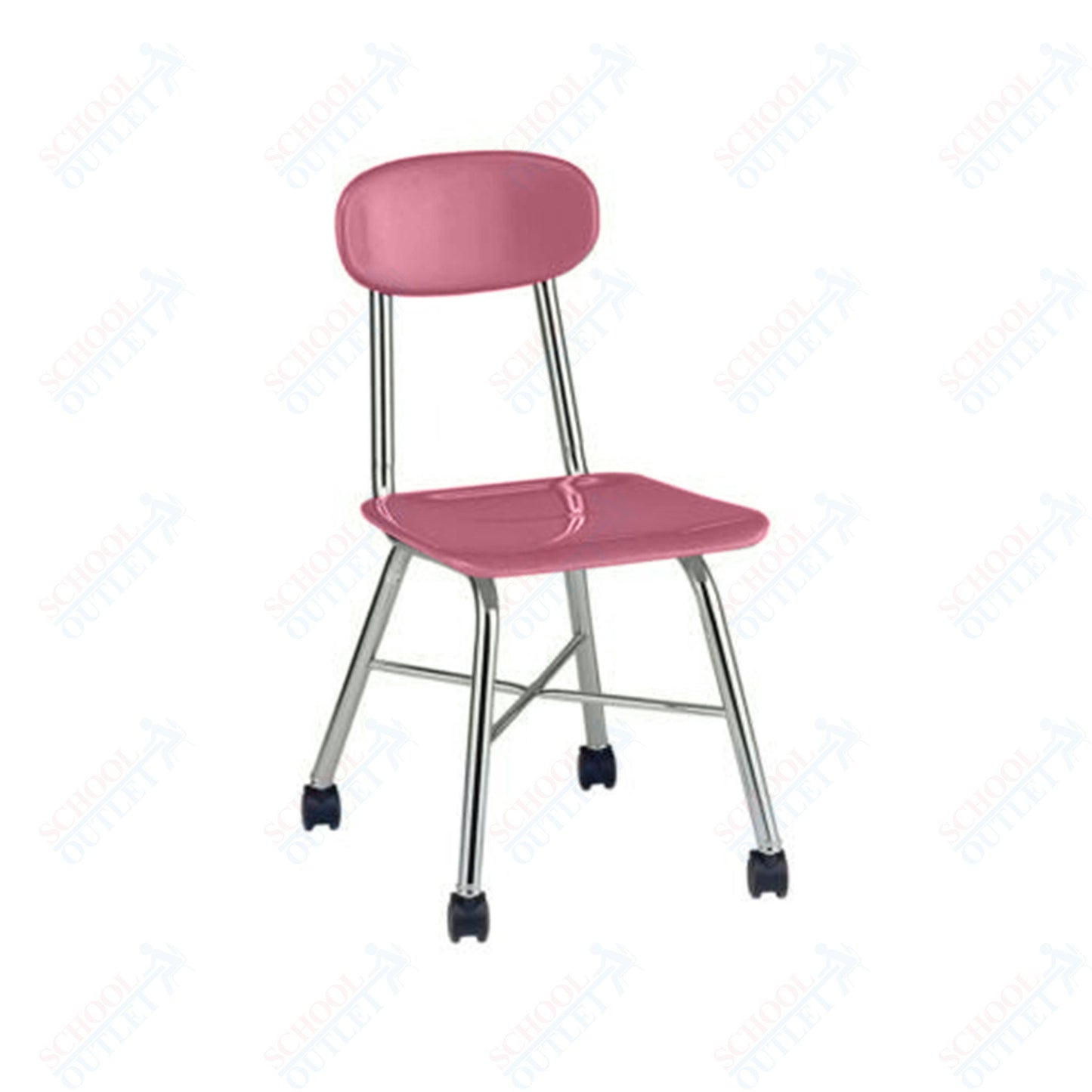 USA Capitol Legacy H - Frame 17.5" Hard Plastic Chair with Cross Brace and Casters (517C) - SchoolOutlet