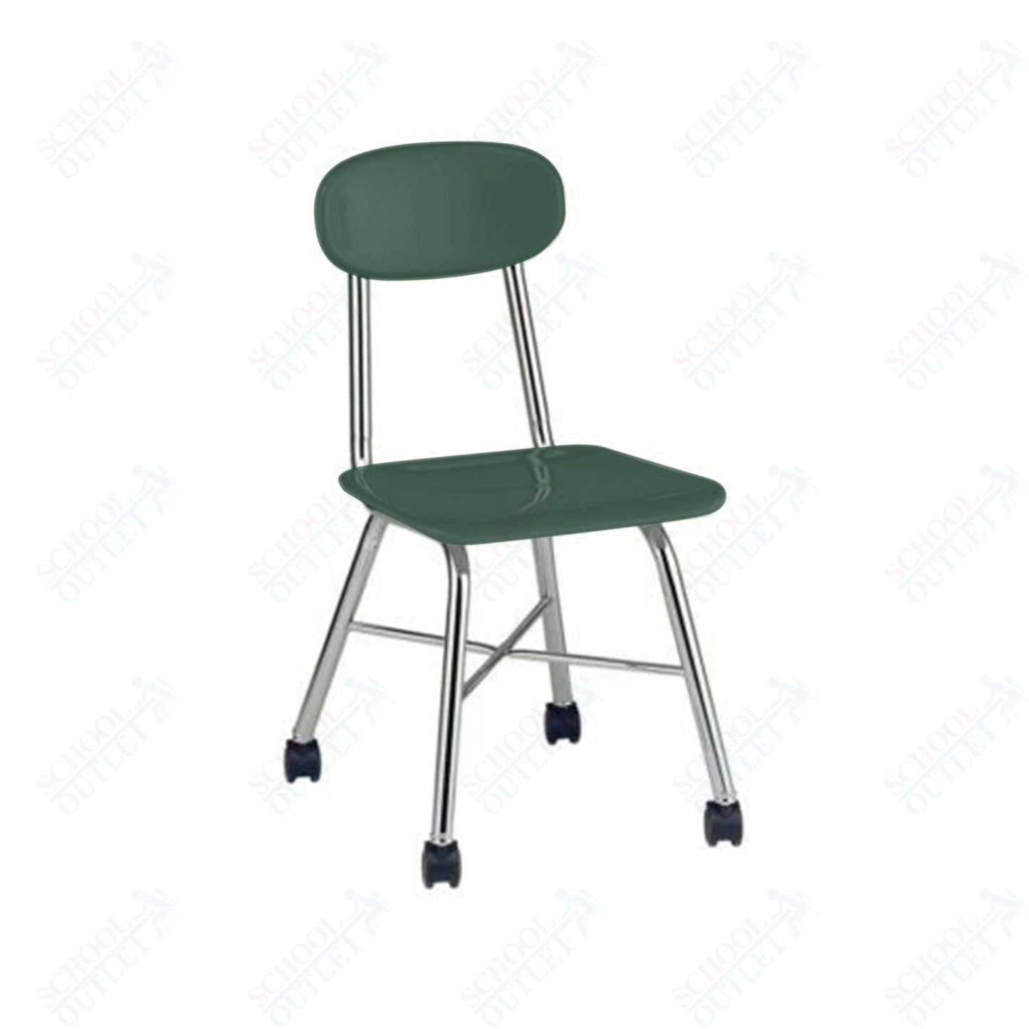 USA Capitol Legacy H - Frame 17.5" Hard Plastic Chair with Cross Brace and Casters (517C) - SchoolOutlet