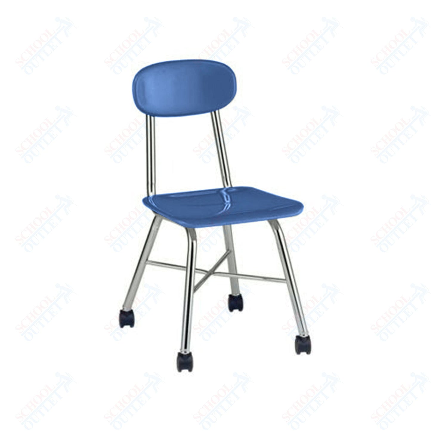 USA Capitol Legacy H - Frame 17.5" Hard Plastic Chair with Cross Brace and Casters (517C) - SchoolOutlet