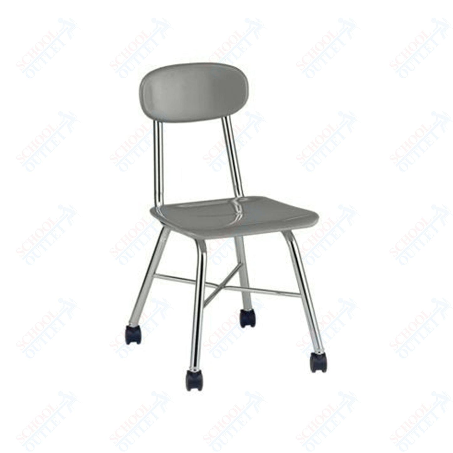 USA Capitol Legacy H - Frame 17.5" Hard Plastic Chair with Cross Brace and Casters (517C) - SchoolOutlet