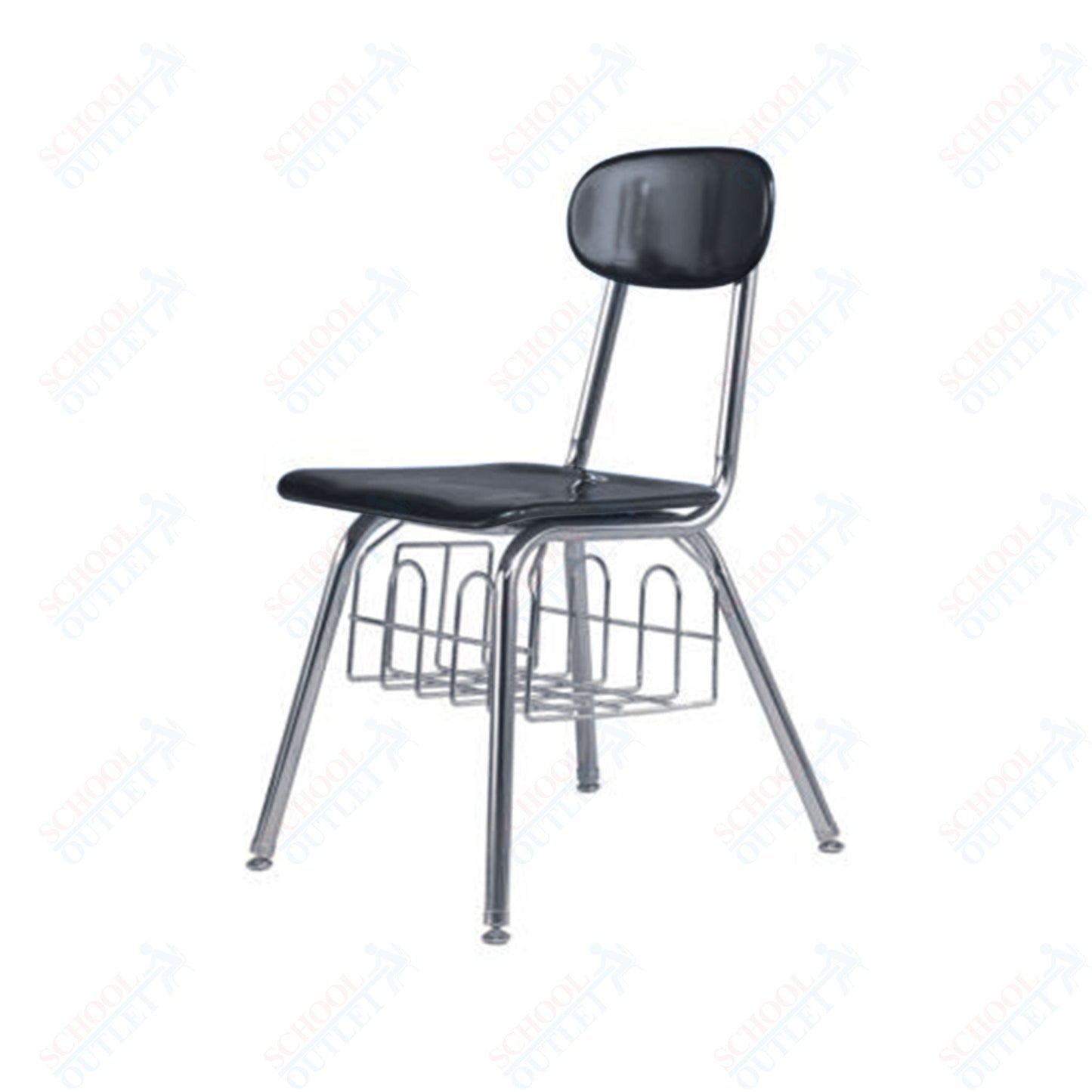 USA Capitol Legacy H - Frame 17.5" Hard Plastic Chair with Book Basket (537) - SchoolOutlet