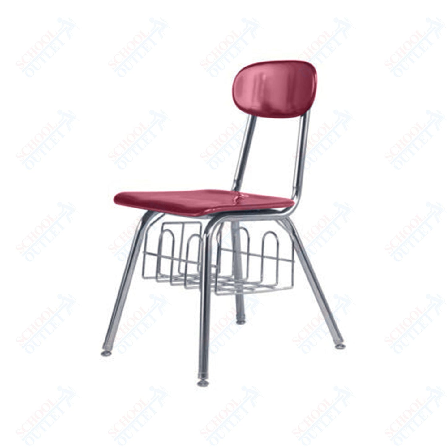 USA Capitol Legacy H - Frame 17.5" Hard Plastic Chair with Book Basket (537) - SchoolOutlet
