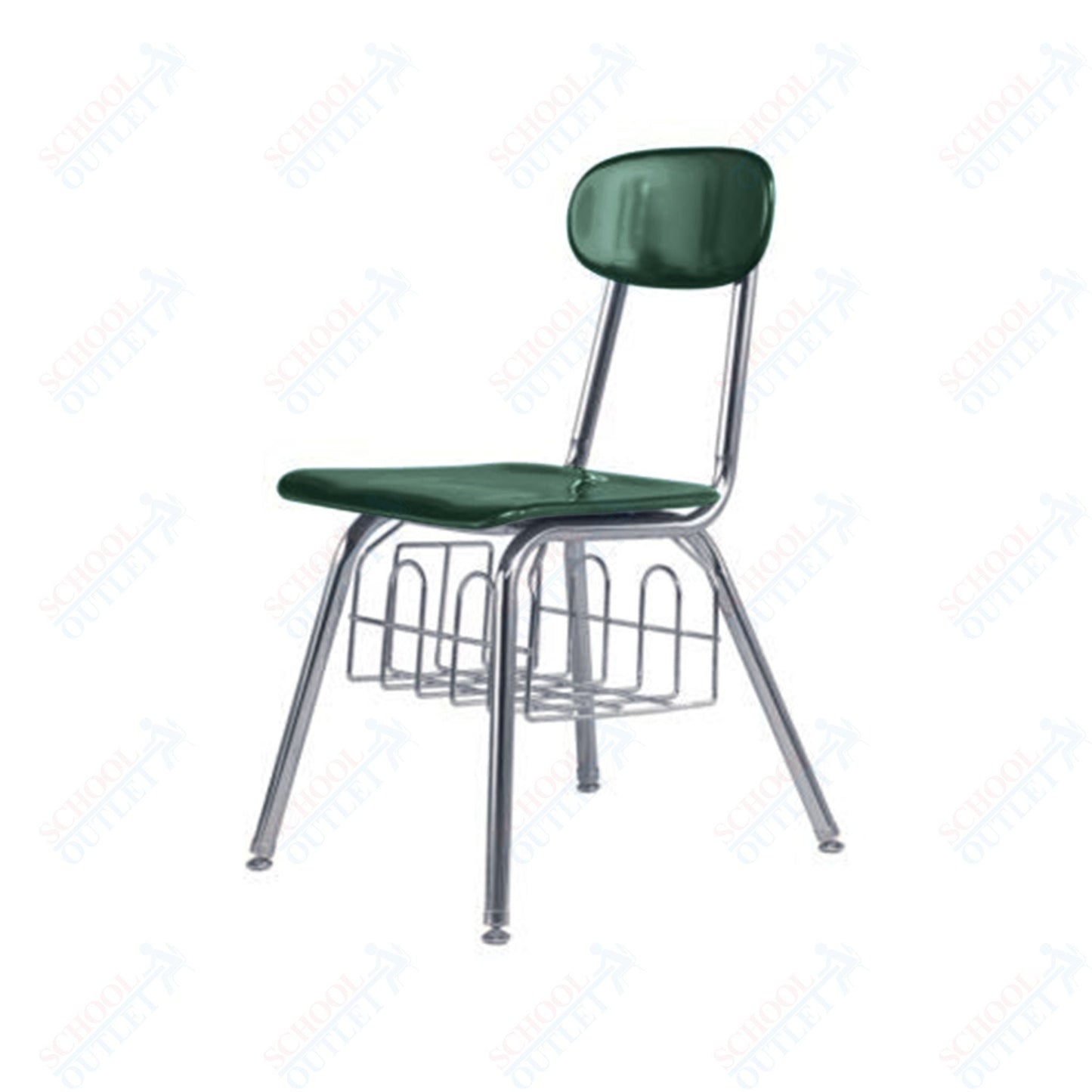 USA Capitol Legacy H - Frame 17.5" Hard Plastic Chair with Book Basket (537) - SchoolOutlet
