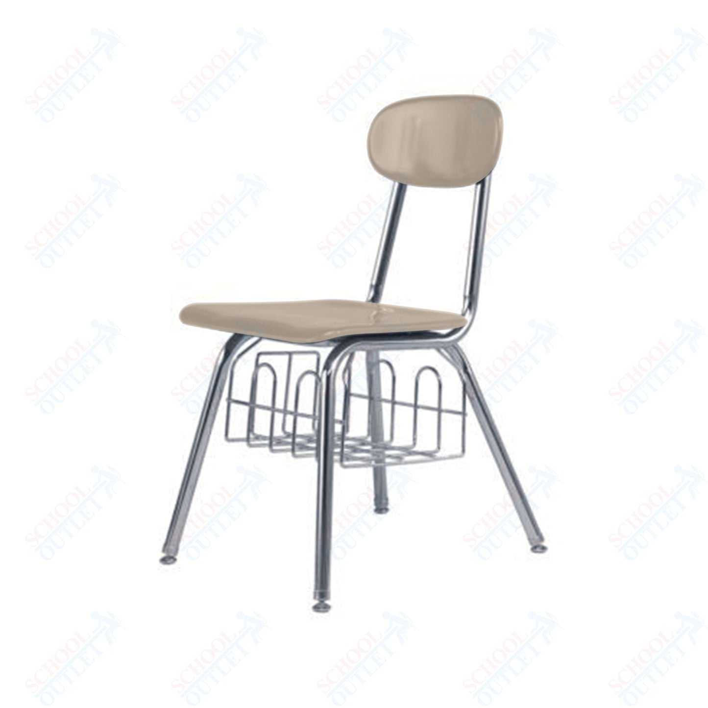 USA Capitol Legacy H - Frame 17.5" Hard Plastic Chair with Book Basket (537) - SchoolOutlet