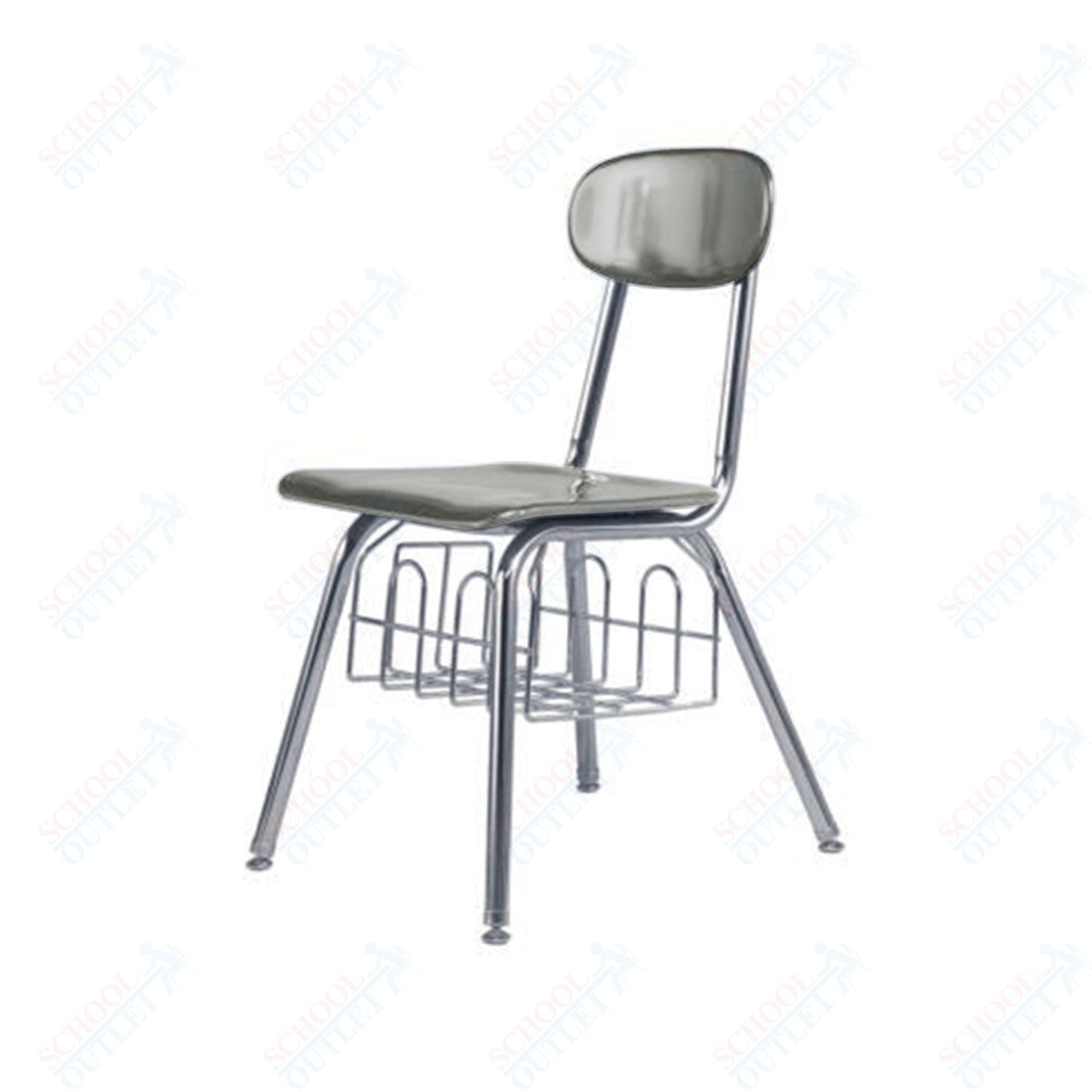 USA Capitol Legacy H - Frame 17.5" Hard Plastic Chair with Book Basket (537) - SchoolOutlet
