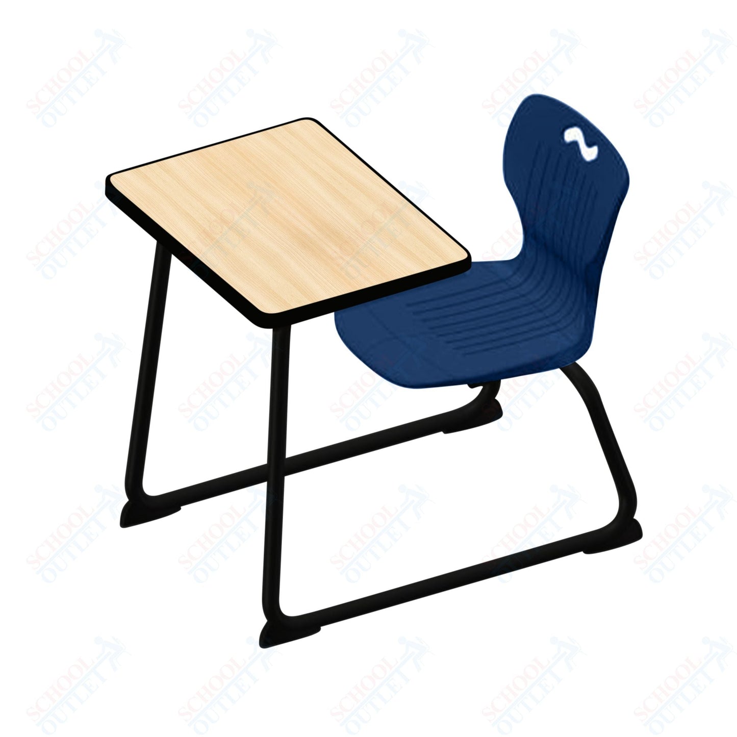 USA Capitol Ntersect 18" Seat Height Sled Combo Desk with Hard Plastic Top (N008) - SchoolOutlet
