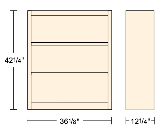 Virco BCM3642 - Metal Bookcase, Three Shelves - 36"W x 42"H x 12"D (Virco BCM3642) - SchoolOutlet