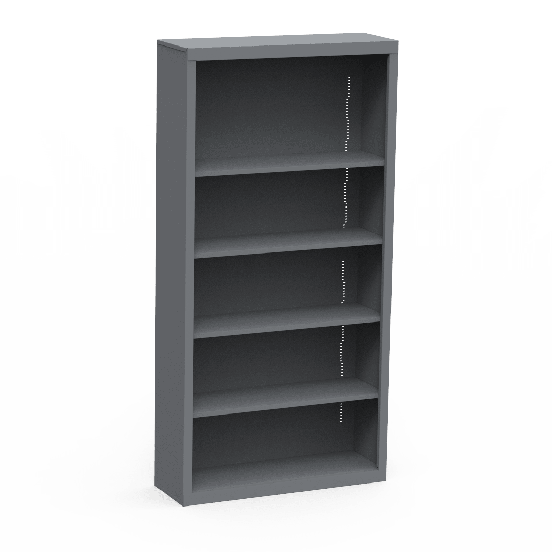Virco 72" Metal Bookcase with Five Shelves 36"W x 12"D x 72"H (BOOKCASE-BCM3672) - SchoolOutlet