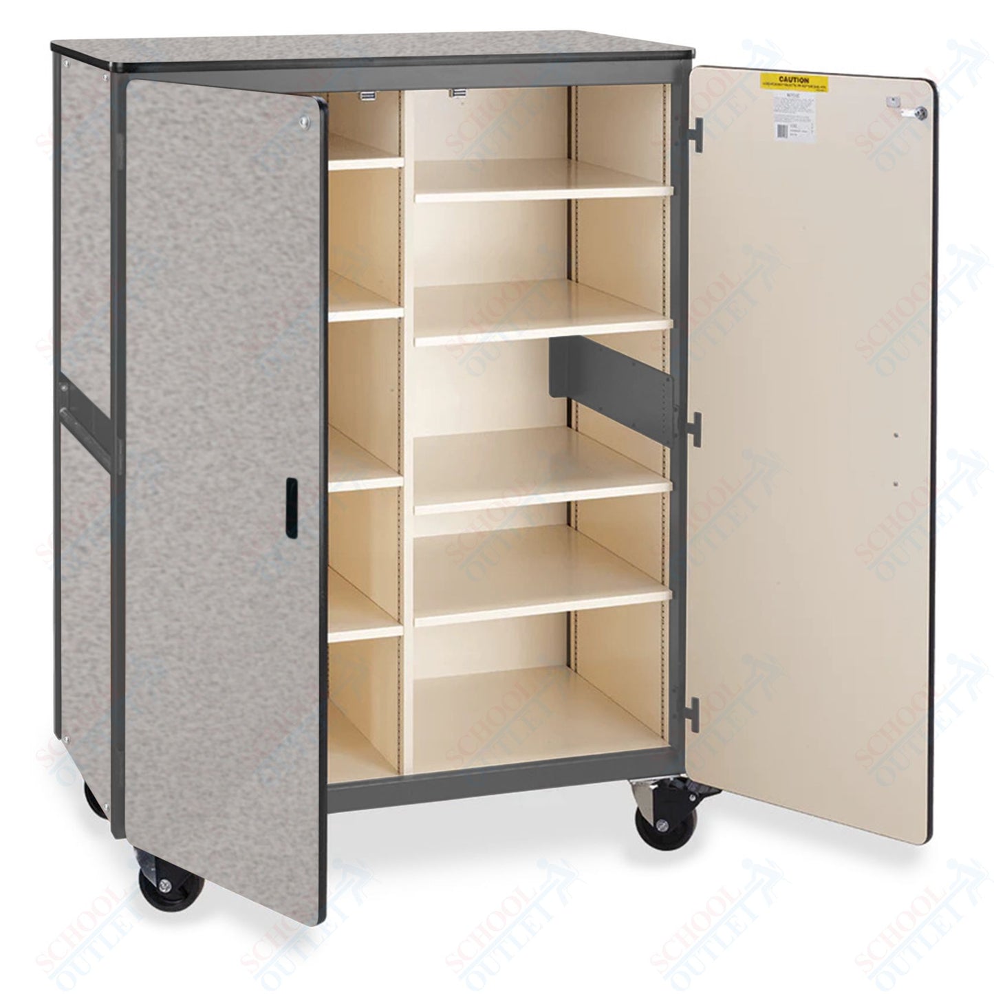 Virco 2502 - Mobile Storage Cabinet With Eight Shelves - 48"W x 28"D x 66"H (Virco 2502) - SchoolOutlet
