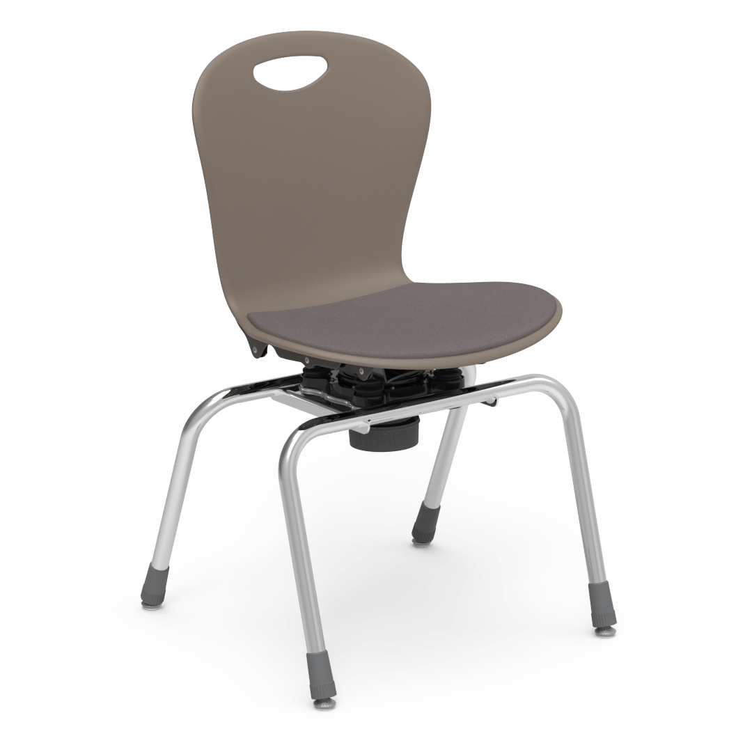 Virco ZC2M18LP - ZUMA Series Choose to Move 4 - Leg Chair with low - profile seat pad - 18" Height (Virco ZC2M18LP) - SchoolOutlet